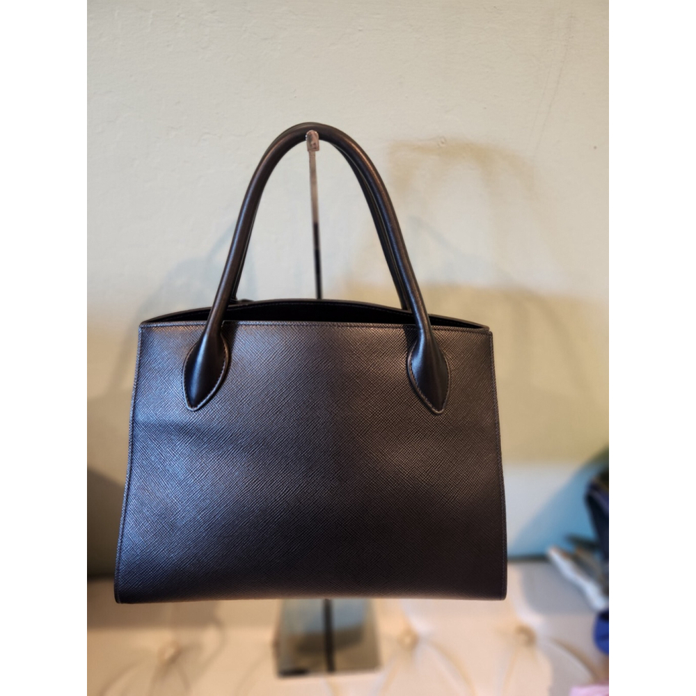 Prada Saffiano Black Monochrome Tote W/ Shoulder Strap - Excellent Condition - Picture 2 of 16